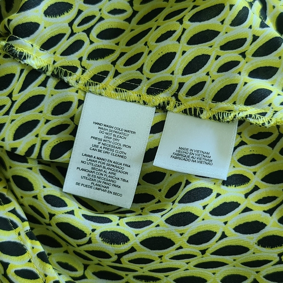 Nine West Sleeveless Top Black Yellow Sz Large - Picture 14 of 14